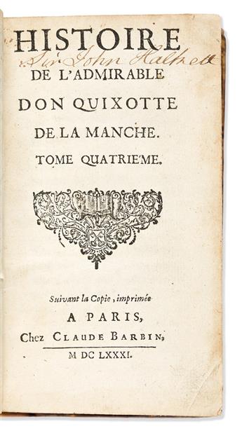 Cervantes, Miguel de (1547-1616) [Don Quixote in French]. Histoire de lAdmirable Don Quixotte de la Manche.